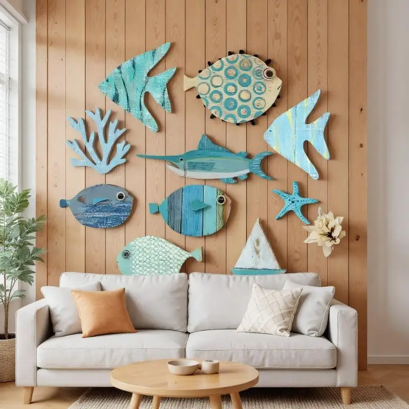 Jet Home Bathroom - 10 pçs/set peixe decoração da parede