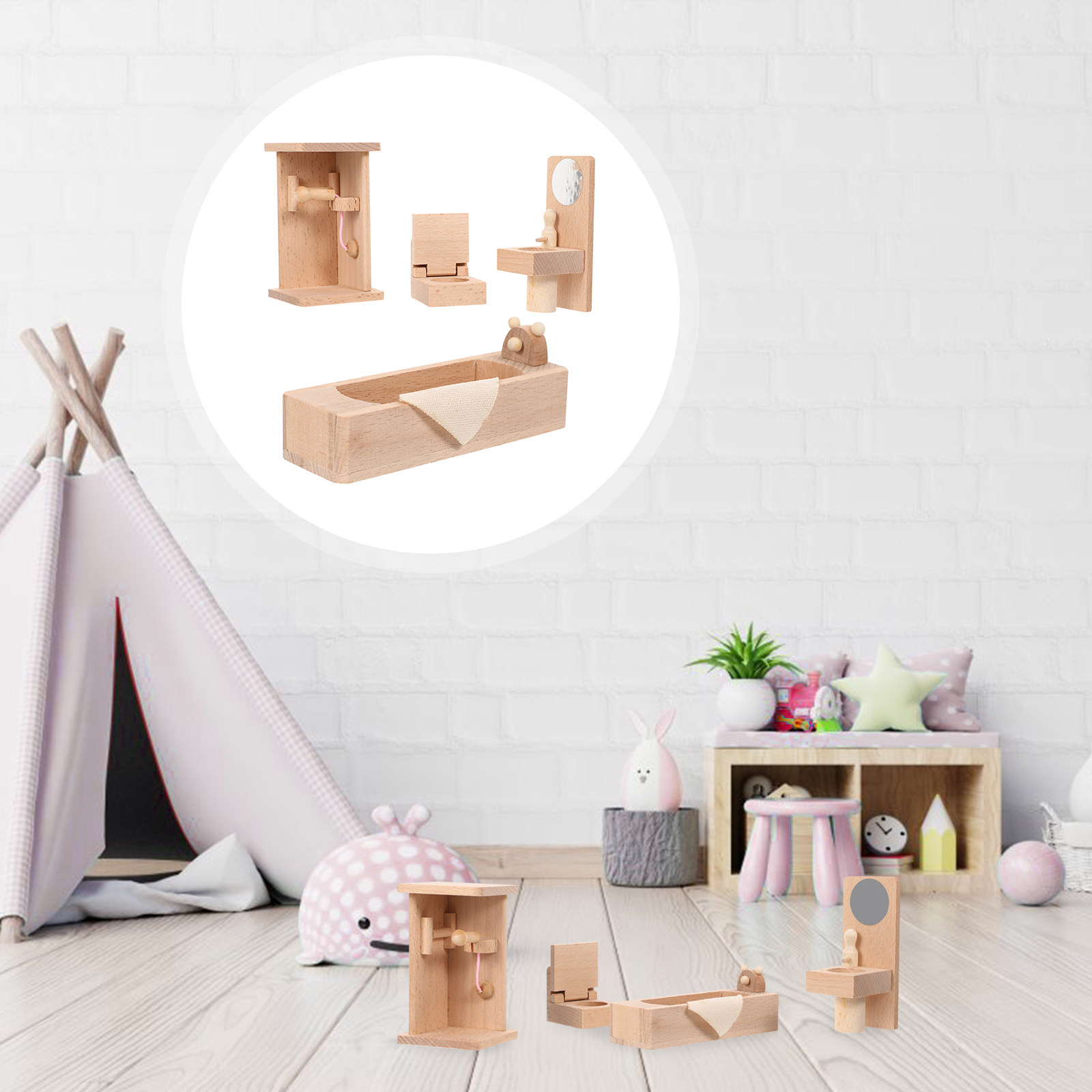 Tiny Home Bathroom Kit - Conjunto de Móveis de Banheiro em