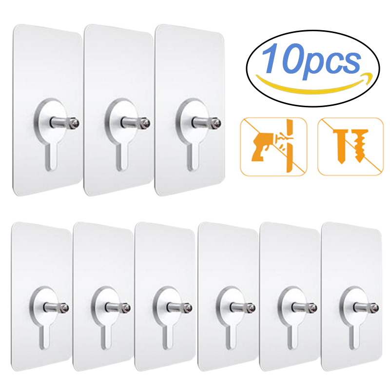 Robe Hook Adhesive - 10 pçs prateleira adesiva ganchos de