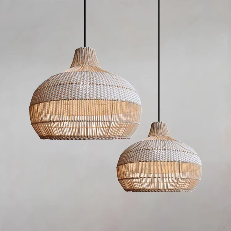 Japan Bathroom.Home - Luminária Pendente de Rattan Estilo Japonês