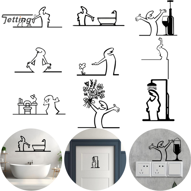 Jet Home Bathroom - Figura de chuveiro preta decoração de