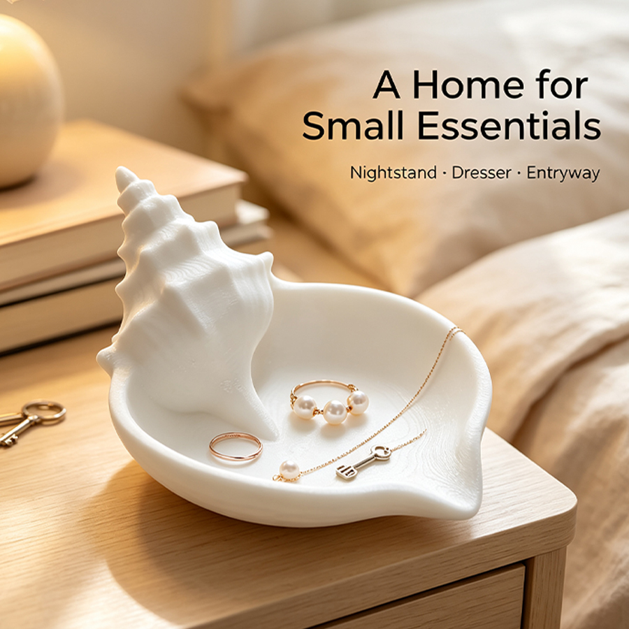 Home Essentials Bathroom Accessories - Bandeja de Joias em Formato de