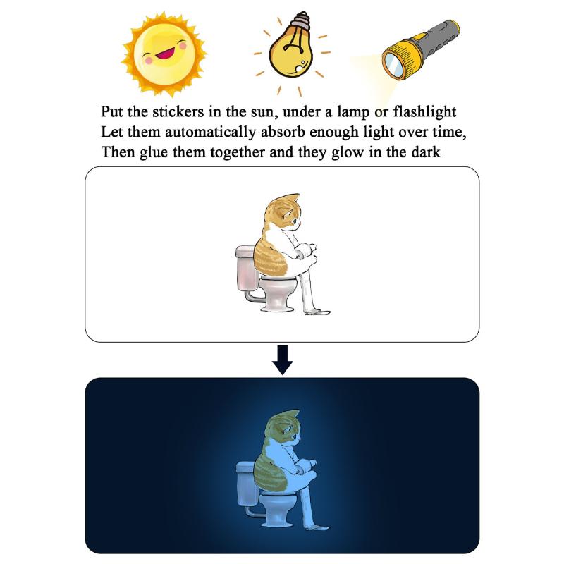 Jet Home Bathroom - Adesivo de Banheiro com Gato Luminoso