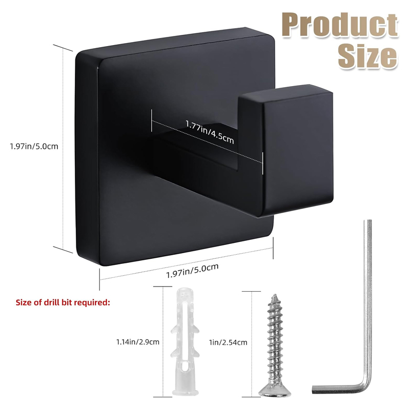 Gancho de Toalha Preto Fosco e - Robe Hook Adhesive avaliação e preço