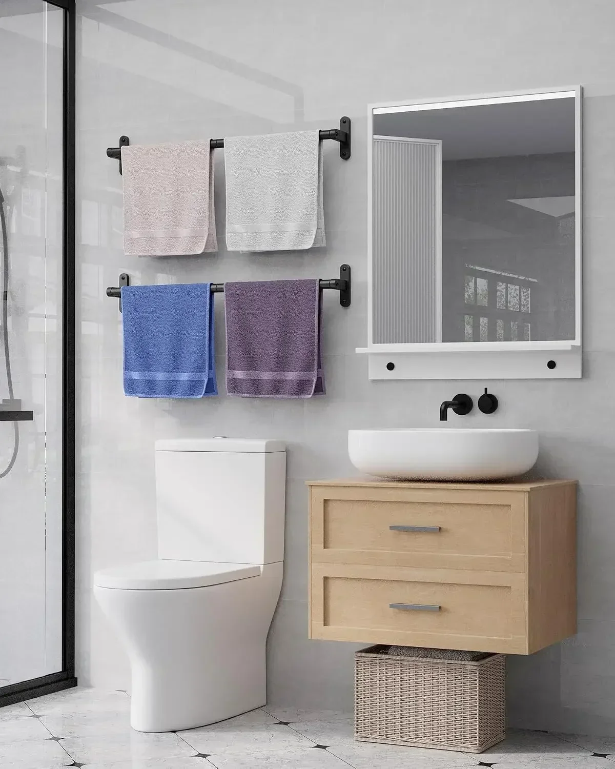 Suporte para Toalhas Preto Fos - Home Essentials Bathroom Accessories avaliação e preço
