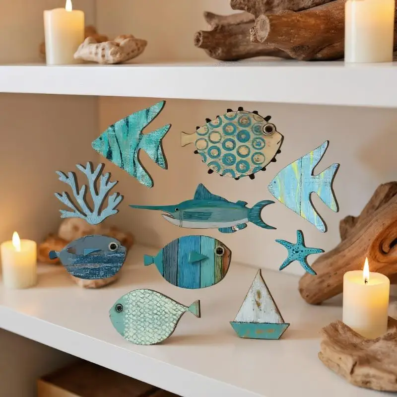 10 pçs/set peixe decoração da  - Jet Home Bathroom avaliação e preço