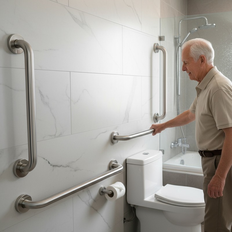Apoio de Braço em Aço Inoxidáv - Home Bathroom Grab Bar avaliação e preço