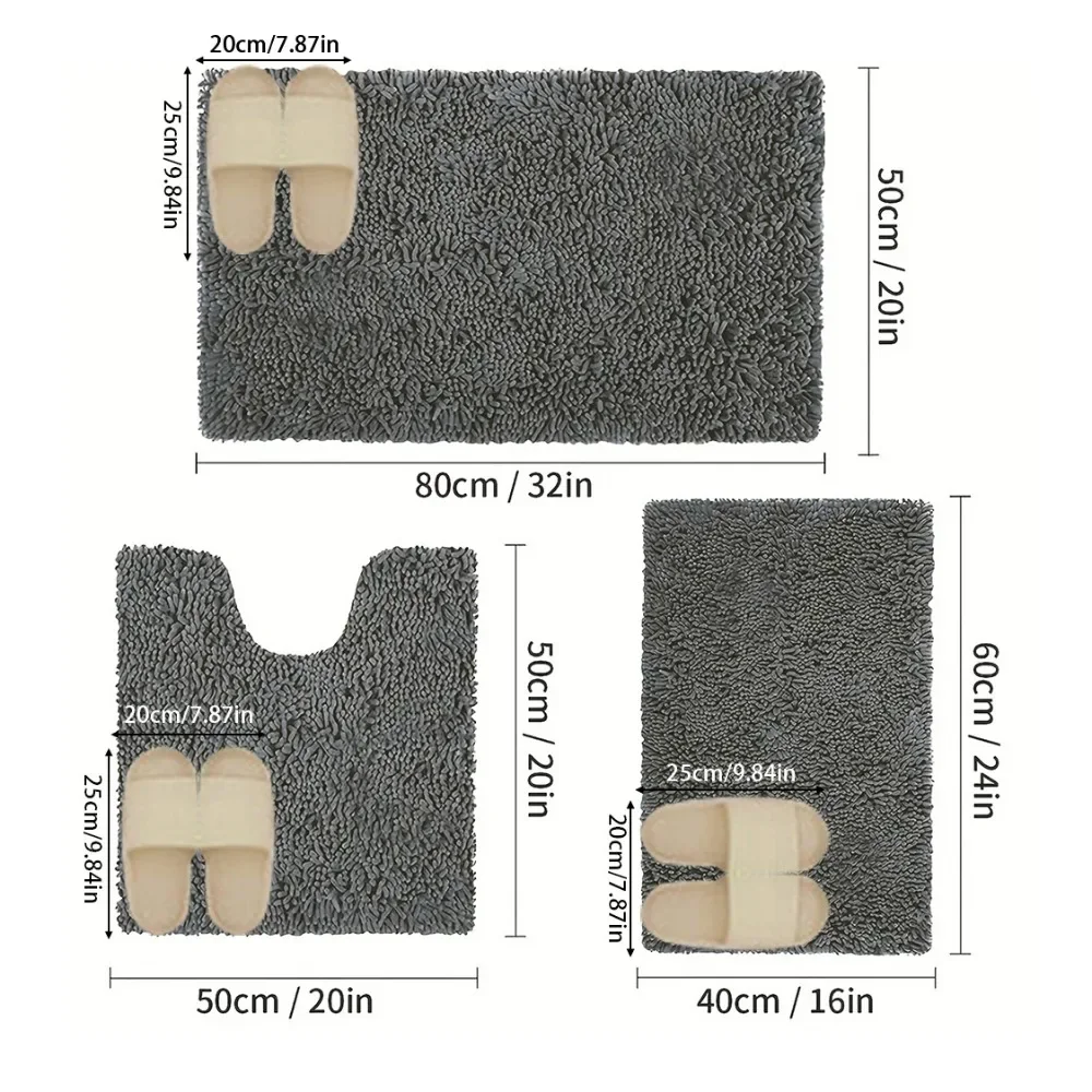 Conjunto de 3 Peças de Tapete  - Japan Bathroom.Home avaliação e preço