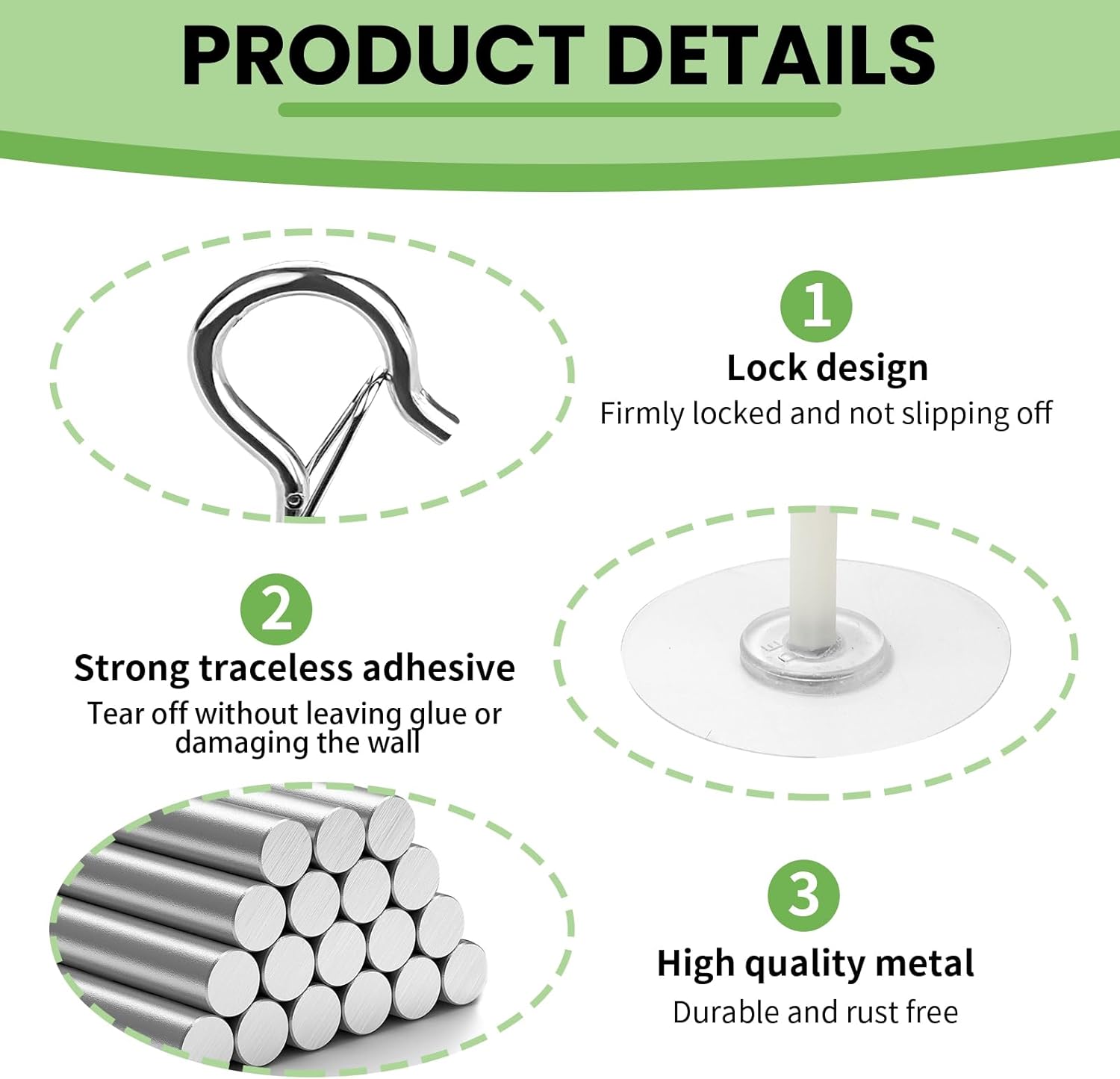 5 Peças Ganchos de Teto Autoad - Robe Hook Adhesive avaliação e preço